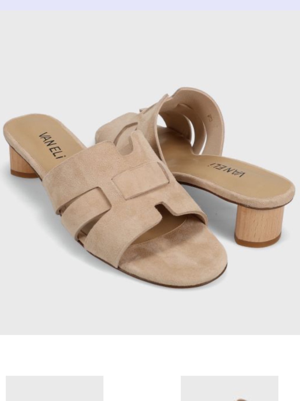 Vaneli Heidi Nude Suede Slide Sandals, Size 8.5